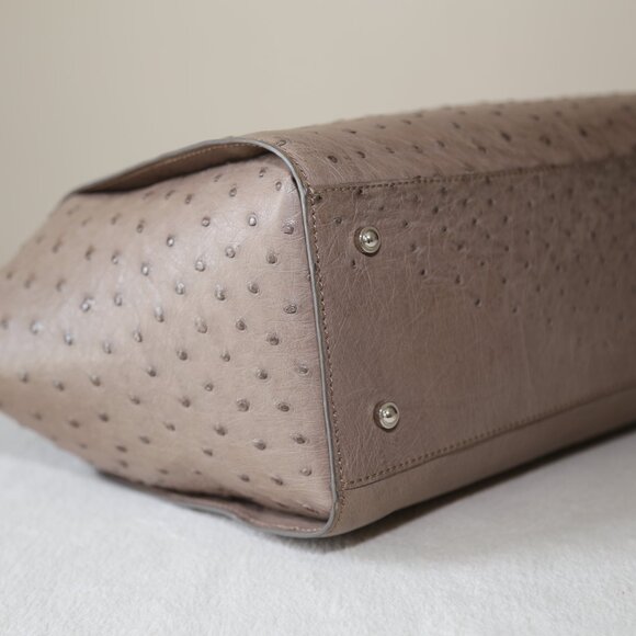 NEAR MINT! Authentic CAPE COBRA Genuine Ostrich tote shoulder bag - Picture 7 of 12